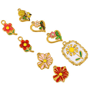 Colgante de Acero Inoxidable con Forma de Corazón de Margarita y Rosa, Pétalo de Flor Esmaltado, Accesorios de Joyería DIY al por Mayor - Product Image 3