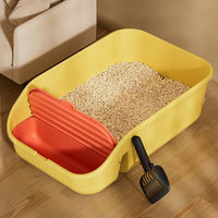 Bac à litière pour chat en gros, accessoires pour animaux de compagnie, grande litière en plastique pour chat