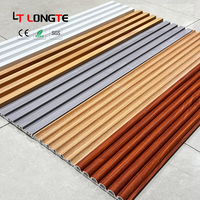 Panel de Pared de PVC WPC Ecológico, Alternativa a la Madera, para Interiores y Exteriores, Revestimiento de Pared de WPC, Panel de Pared Acordonado de Compuesto de Madera y Plástico