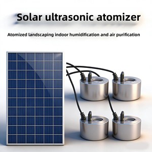 <strong>Solar</strong> Ultrasonic Atomizer Rockery Fish Pond Fish Tank Landscape Humidification Air Purification Human Body Induction Fogging - Product Image 1