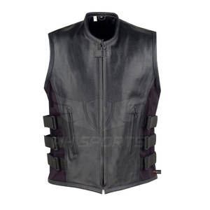 Chaleco de cuero genuino para hombre, Chaleco de cuero de moda para uso en invierno, Chaleco de cuero recién llegado a la venta - Product Image 2