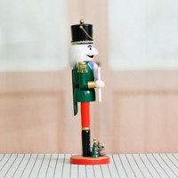 38CM Holz-Nussknacker-Soldat Figur mit Tafel Weihnachtsdekoration Handbemalte Nussknacker-Puppe Weihnachtsgeschenk