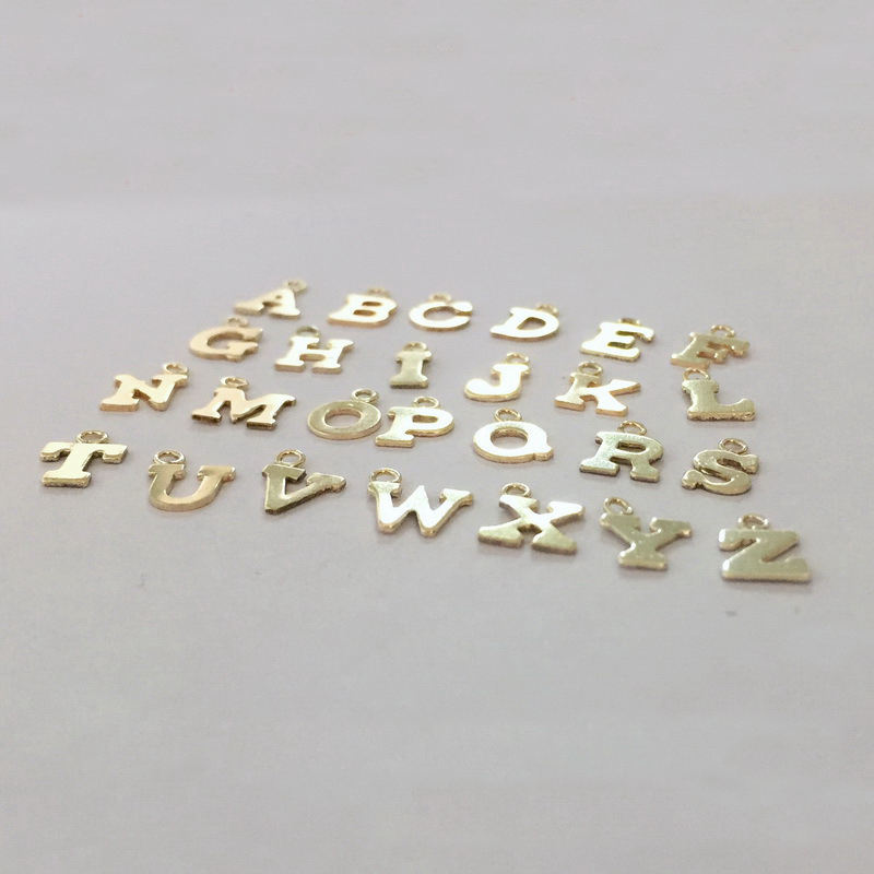 14K Gold Filled Letter Charm a to Z Initial Pendant for Bracelet Necklace  Earring Jewelry Making