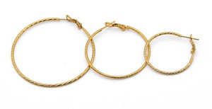Boucles <span class=keywords><strong>d</strong></span>'oreilles créoles bohèmes en acier inoxydable doré, motif moleté large, vente en gros pour l'anniversaire des femmes - Product Image 5