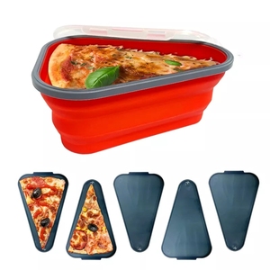Pizza Silicone Storage Container with Lids Extendable Pizza Storage Container Box leftover pizza storage container