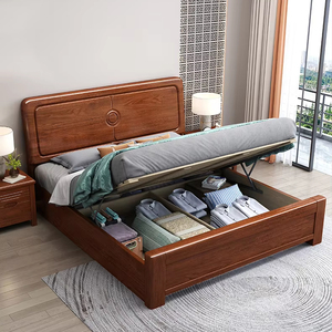 Ensemble <span class=keywords><strong>de</strong></span> meubles contemporains confortables en <span class=keywords><strong>bois</strong></span> massif pour la chambre principale, <span class=keywords><strong>lit</strong></span> queen, king size, nouveaux lits modernes, meubles d'hôtel bon marché - Product Image 1