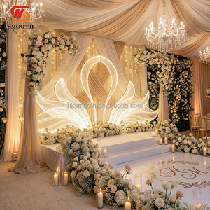 SMOOTH Large Fabric <b>Stand</b> Wedding Stage Background Decoration LED Swan <b>Backdrop</b> Arch - Product Image 2
