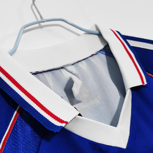 Vente en gros usine – T-shirt d'été rétro français 1998, version thaïlandaise de haute qualité, respirant, séchage rapide, 100 % polyester, col en V, manches courtes - Product Image 6