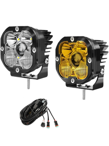 Luces LED Cúbicas <span class=keywords><strong>de</strong></span> 3 Pulgadas, Súper Brillantes, Accesorios Todoterreno 4X4, <span class=keywords><strong>Luz</strong></span> Antiniebla <span class=keywords><strong>de</strong></span> Haz Puntual y Amplio, Color Ámbar/Amarillo/Blanco - Product Image 1