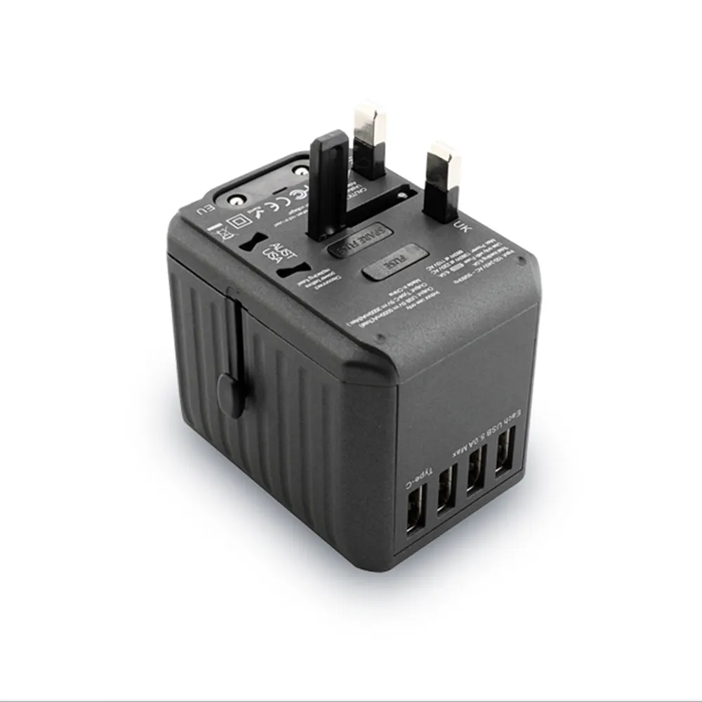Universal All-in-one Travel Charger International Travel Power Adapter With 2.4a 4-port Usb