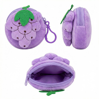 Dompet Koin Lucu Bentuk Buah 8CM, Dompet Kecil Kawaii dengan Gantungan Kunci untuk Tas Ransel