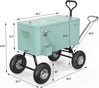 Chariot isotherme roulant personnalisé 73L en métal avec poignée de traction pour fêtes – Garde au frais