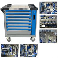 Kit complet d'outils de réparation automobile de 429 pièces avec chariot d'atelier roulant, clé à douille et outils de service électrique
