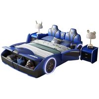 Tempat Tidur Anak Modern Berlapis Kulit Mobil Tersedia dalam Berbagai Warna Ukuran King Size Queen Size untuk Perabot Kamar Tidur Anak