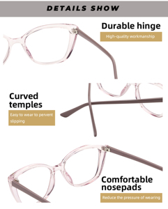 Thiết kế mới nhiều màu TR90 + CP mùa xuân bản lề quang Cat Eye Kính mắt Frames Bán buôn giá rẻ Eyewear phụ nữ cảnh tượng khung - Product Image 5