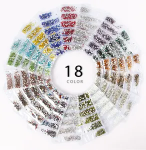 Yantuo Crystal Bling Ss4,5,6,8,10,12 Mixed Sizes Flat Back Rhinestones Nails Strass For Nail Art Design
