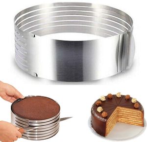 Edelstahl Runde Dessert- und Brotform <span class=keywords><strong>7</strong></span>-Schicht-Schneider Kuchenform 6 bis 8 Zoll Verstellbare Kuchenform - Product Image 1