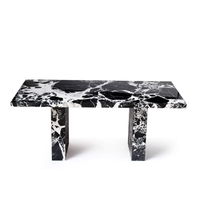 Meubles en marbre de luxe léger, table à manger en marbre, taille personnalisable, table à manger rectangulaire en marbre pour 4 personnes, 6 personnes