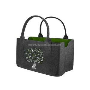 Customized Logo Solid Color Open Closure Classic Design Machine Sewn PET Felt Lining <b>Tote</b> <b>Bag</b> Wholesale - Product Image 2