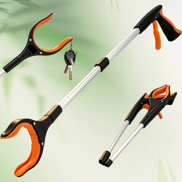 Foldable Aluminum Grabber Reacher Tool Rot Jaw Magnetic Litter Picker Trash Claw Elderly Home Garden Cleaning Pick up Tool