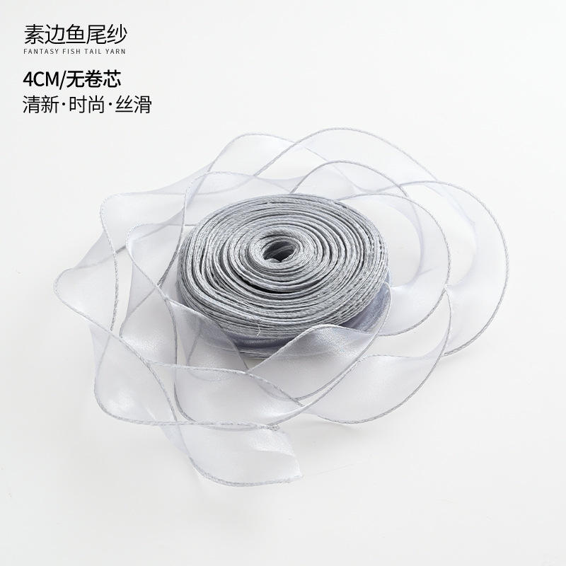 Bord uni sans noyau [gris] 4 cm x 40 yards/rouleau ;