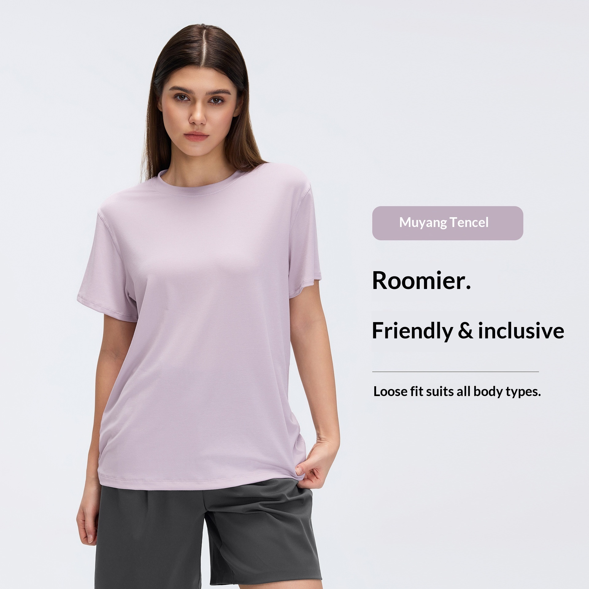 Simple Loose-fitting Breathable for Yoga Short-sleeve Women's Solid Color Running Fitness Crew Neck Casual Sports T-shirt