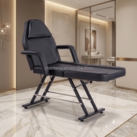 Multifunktionaler Klappbarer 3-Fach Massagetisch & Stuhl Stahlrahmen Hochdichter Schwamm Modernes Design Gesichtsformung Schönheitssalon
