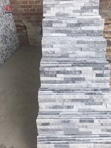 Revêtements muraux extérieurs en pierre naturelle empilée, couleur <span class=keywords><strong>gris</strong></span>, pour façade de bâtiment - Product Image 4