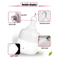 Ampoule LED rechargeable par USB pour l'extérieur et la maison, lumière d'urgence, ampoules LED rechargeables économiques, décoration de la maison, ampoule LED
