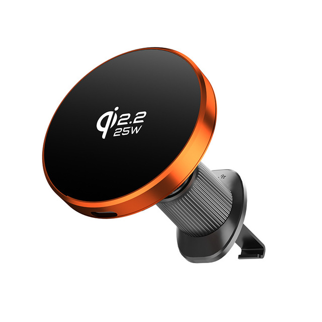25W Car Magnetic RGB Wireless Charger With Air Cooling Fan Phone Holder for Magsafe iPhone 17 16 15 14 13 12 Fast Charging