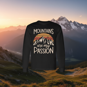 Camiseta de manga larga Mountains Are My Passion para amantes de la aventura alpinista - Product Image 3