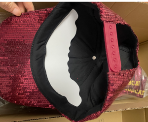 Casquettes de baseball unisexes Gameday Bling à paillettes <span class=keywords><strong>5</strong></span> panneaux Antonio noires, taille ajustable, broderie de fan de <span class=keywords><strong>sport</strong></span>, casquettes à paillettes personnalisées - Product Image 3