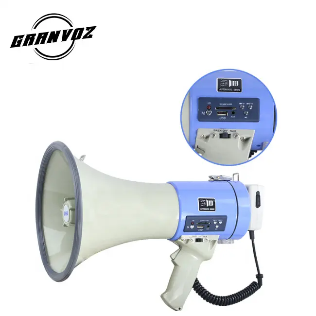 ER-66USB/SD High Power 12V 50W Portable ABS Plastic Rechargeable Megaphone With USB SD Music Siren