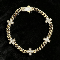 Rantai Hip Hop Mewah Model Cuban Perak 925 Solid Berhiaskan Moissanite Berkilau  Logo Dapat Disesuaikan Gelang Cuban Dengan Berlian Laboratorium