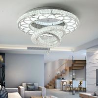 Lustre de plafond Led en cristal de luxe moderne K9 plafonnier encastré en forme de fleur plafonnier Led pour la maison