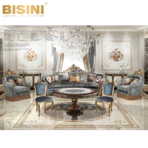 Ensemble de canapés 4 places de luxe exclusif, style baroque italien, rembourré, avec détails de couronne sculptés à la main, assise moelleuse - Product Image 4