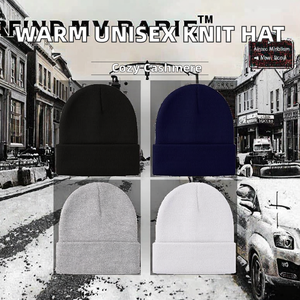 Bonnets d'hiver élégants et chauds avec logo personnalisé, couleurs unies, impression numérique – Bonnets en acrylique tricotés pour la plage, les affaires et les voyages - Product Image 2