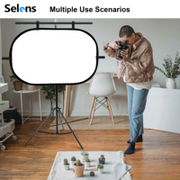 Diffuseur de lumière ovale Selens 24x36 pouces, lumière blanche douce, panneau de diffusion de lumière rond pliable avec sac de transport pour accessoires de studio photo