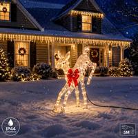 Oferta Especial: Set Familiar de Renos Navideños Iluminados para Jardín Exterior con Luces LED, Estacas y Bridas