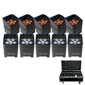 Almacén en EE. UU. - 10 unidades de luces LED inalámbricas DMX DJ S6 negras de 6*18W con cubierta impermeable y batería para bodas y fiestas - Product Image 1