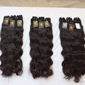 Extensions de cheveux humains bruts en vison indien, vente en gros d'usine, cheveux brésiliens vierges Remy, tissage en lot - Product Image 3