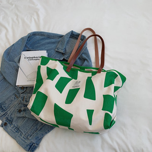 2022 vendita calda all'ingrosso borsa da spiaggia in cotone borse di tela con cinturini in pelle borse a <span class=keywords><strong>tracolla</strong></span> borse da <span class=keywords><strong>donna</strong></span> borse da <span class=keywords><strong>donna</strong></span> - Product Image 2