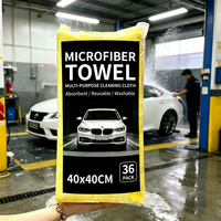 Paños de Microfibra de Doble Capa Sin Pelusa, Paquete de 36, 400 g/m², 40x40 cm, para Cocina Comercial, Lavado de Autos, Limpieza Multiusos