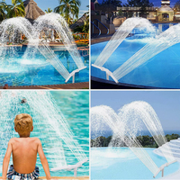 ABS-Kunststoff Weißer Doppelkopf-Druckregulierbarer Wasserfallbrunnen für Außenschwimmbecken