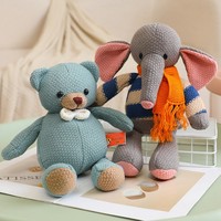 Peluche tricotée en forme d'ours en peluche pour enfants de 14 ans et plus, tissu en polyester apaisant pour le sommeil