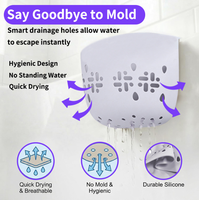 Organisateur de jouets de bain sans perçage avec trous de drainage, panier mural gain de place