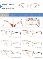 Monture de lunettes œil-de-chat en métal de haute qualité, design élégant et durable, anti-lumière bleue, imprimé animal, légère, convient à toutes les formes de visage, vente en gros