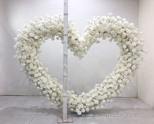 Fiore decorativo molto pieno naturale tutto bianco rosa a forma di <span class=keywords><strong>cuore</strong></span> sfondo per arco a forma di <span class=keywords><strong>cuore</strong></span> fiore palcoscenico matrimonio - Product Image 1