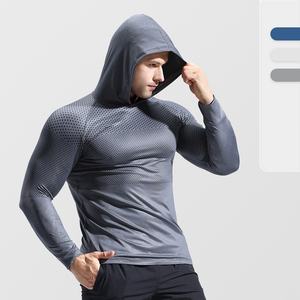 Wholesale Plus Size Men's Gym Shirts Sportswear <b>Workout</b> Compression Tee Bodybuilding Polyester Long Sleeve <b>Hoodie</b> Running Tops - Product Image 3