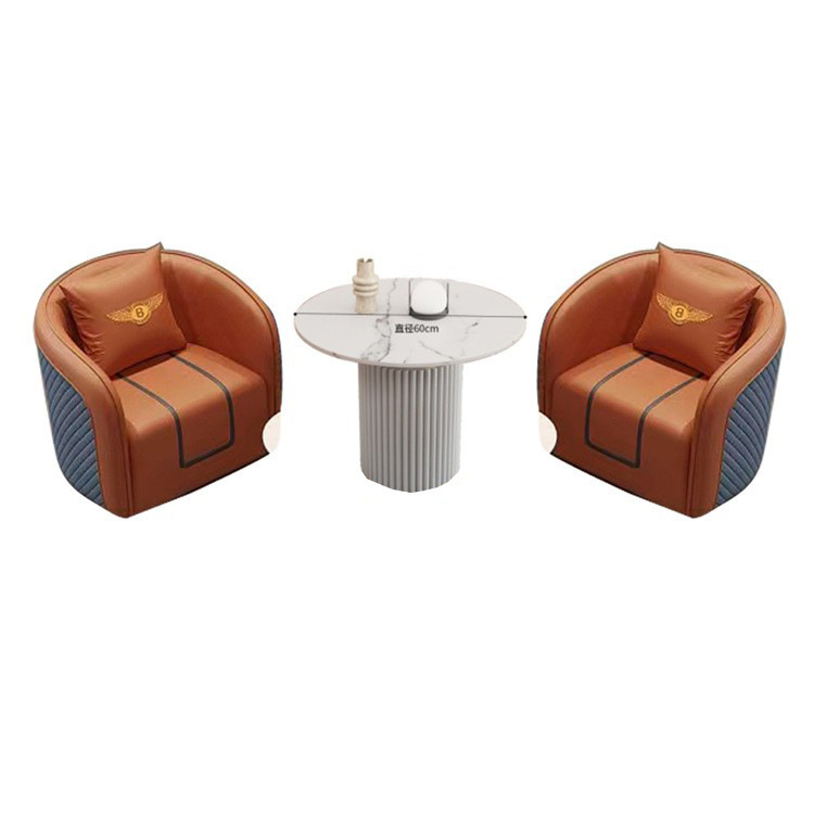 Una mesa y dos sillas (naranja-gris)